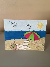 Made With Impression Obsession Beach Chair Flip Flops And Beach Umbrella Dies Beach Crafts For Kids Beach Crafts Beach Themes