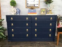Vintage Refined Traditional Navy Dresser Navy Blue Furniture Blue Painted Furniture Blue Bedroom Decor