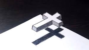 You can use a ruler to help draw straight lines. Drawing A Cross From 3d Trick Art How To Draw 3d Art