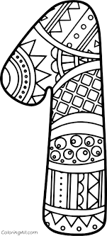 We have been counting everything from cars going down the road to lines painted on the sidewalk. Zentangle Number 1 Coloring Page Coloringall