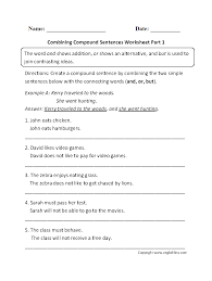 This exercise is designed to reinforce the concept of writing compound sentences to show. Compound Sentences Worksheets Combining Compound Sentences Worksheet Part 1 Compound Sentences Complex Sentences Worksheets Combining Sentences