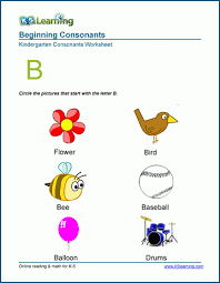 Beginning Consonants Worksheets K5 Learning In 2020 Kindergarten Worksheets Alphabet Worksheets Kindergarten Kindergarten Phonics Worksheets