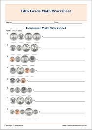 5th Grade Worksheets And Printables Grade 5 Math Worksheets Consumer Math 5th Grade Worksheets