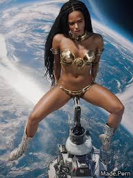 Porn image of african sci-fi straight hair long hair 18 bodypaint spreading  legs created by AI