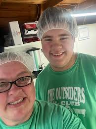 Will and I working the porkette stand this morning come see us Jake Stokes