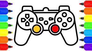 How To Draw Gamepad Ps4 Controller Colorful For Kids Coloring Pages V