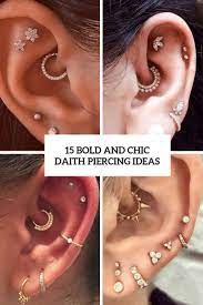 An Amber Stud A Pearl Stud And A Gold Hoop In The Daith Make Up A Bold And Creative Setup In 2021 Daith Ear Piercing Daith Piercing Lip Jewelry