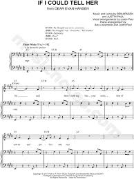 Sign up now or log in to get the full version for the best price online. If I Could Tell Her From Dear Evan Hansen Sheet Music In E Major Transposable Download Print Sku Mn0174561