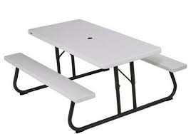 Patio Garden Folding Picnic Table White Granite Fold Up Picnic Table