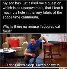 My Son Has Just Asked Me A Question Which Is So Unanswerable That I Fear It May Rip A Hole In The Very Fabric Of The Space Time Continuum Why Is There