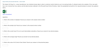 Solved Excel Online Structured Activity X Bar Chart The