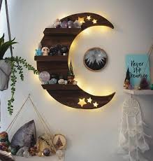 Moon Shelf Light Up Moon Shelf Crystal Shelf Etsy In 2020 Crystal Shelves Shelf Lighting Light Up