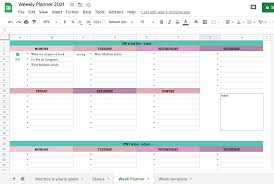 Horizontal and vertical format (landscape and portrait document orientation) Simple Weekly Google Sheets Planner 2021 Free Template By Gracia Kleijnen Google Sheets Geeks Medium