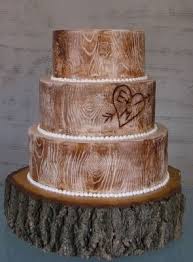 Wedding Cake Of The Day Rustic Wood Cake For Sari Woodsy Wedding Cake Wood Wedding Cakes Wood Cake
