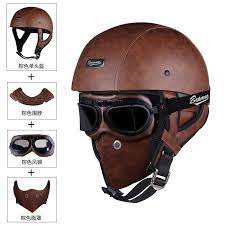 Brammo Skull Cap Motorcycle Helmet Vintage Half Face Helmet Motorbike Scooter Retro German Style Motorcycle Helmets Vintage Motorcycle Helmets Helmet