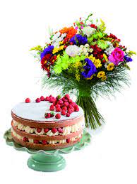 Più di 150,000 immagini riordinate chiaramente in categorie. Bouquet Fiori Misti Con Torta Crema E Fragole Un Idea Originale