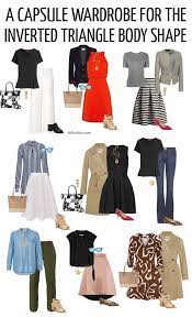 Capsule Wardrobe For Inverted Triangle Body Shape Http 40plusstyle Com Triangle Body Shape Outfits Triangle Body Shape Inverted Triangle Body Shape Outfits