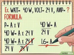 Watts to amps calculator (w to a). 3 Ways To Calculate Wattage Wikihow