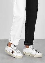 A star pair of sneakers. Golden Goose Deluxe Brand Hi Star White Leather Flatform Sneakers Harvey Nichols