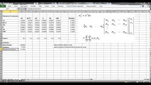 Las fórmulas de matriz en excel son las que nos permitirán realizar cálculos sobre varios elementos que pertenecen a una matriz. Calculating Portfolio Variance Using The Variance Covariance Matrix In Excel Youtube