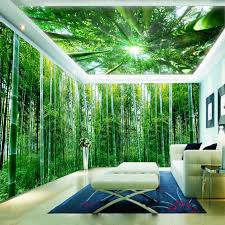 Yuk download wallpaper keren gratis di sini, mulai dari hd hingga 3d! Wallpaper Pemandangan 3d Ceiling Green Nature Interior Design Room Wall Property Natural Landscape House Building 1826687 Wallpaperkiss