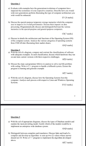 Microcomputers are designed with microprocessor as well as it consists single chip that is cpu (central processing unit), data memory (ram, rom), and i/o buses; Question 1 A Evaluate With Examples How The Chegg Com