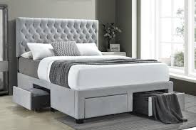 Shop our bed frame storage selection from the world's finest dealers on 1stdibs. 305878f House Of Hampton Soledad Light Grey Fabric Tufted Headboard Storage Full Bed Set
