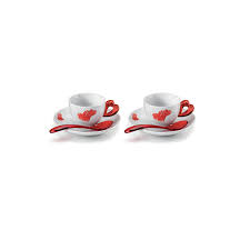 Our dining & entertaining category offers a great selection of cups, mugs & saucers and more. Set 2 Coffee Cups W Saucer Spoon Love Guzzini Col Clear Red Shop Online