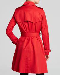 Ralph Lauren Lauren Coat Kent Double Breasted Skirted Trench In Red Lyst