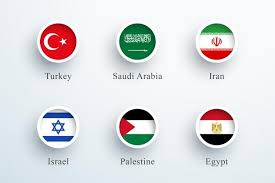 Realistic 3d mockup with design of israeli flag and circle button. Premium Vector Israel Flag Bevel Shapes Icon