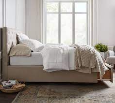Or opt for 12 months special financing on purchases of $750+. Lorraine Tufted Upholstered Low Footboard Storage Platform Bed Pottery Barn