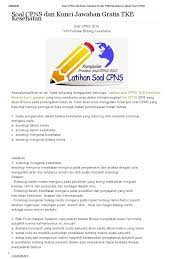 Tes lawan kata atau antonim sebenarnya untuk mengukur seberapa luas pengetahuan seseorang. Soal Cpns Dan Kunci Jawaban Gratis Tkb Kesehatan Latihan Soal Cpns