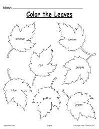 Fall Leaf Color Words Worksheet Fall Preschool Activities Fall Worksheets Fall Kindergarten