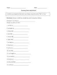 Similes Worksheets Creating Simile Worksheet Simile Worksheet Simile Similes And Metaphors