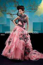 Have To Love Pink And Black Pink Wedding Dresses Orange Dress Wedding Black Formal Gown