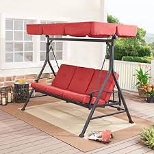 For a lasting investment piece, a teak daybed like this one is sure to perform. Amazon Com Mainstay Callimont 3 Person Outdoor Patio Daybed With Canopy Red Furniture Decor
