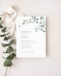 Eucalyptus Wedding Invitation Template Printable Sage Green Etsy Eucalyptus Wedding Invitation Wedding Invitation Templates Unique Wedding Invitations