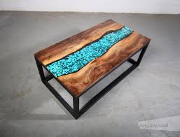 Walnut Live Edge River Coffee Table Anglewood Live Edge Custom Furniture Toronto