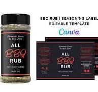 Printable BBQ Rub Wrap Label Sticker, BBQ Seasoning 8oz, 4oz ...