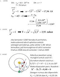 Objek tersebut berada pada jarak 0,2 au dari bumi saat pertama kali ditemukan dan bergerak menjauhi matahari. Silabus Osn Astronomi