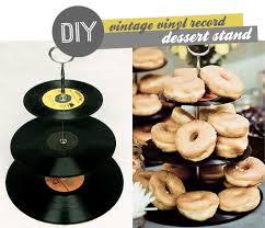 Viny | quit hanging on to the handrails. Bubby And Bean Living Creatively Diy Tutorial Vintage Vinyl Record Dessert Stand
