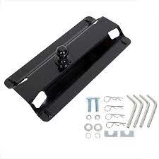 Gooseneck hitch on fifth wheel rails. Buy Ecotric Universal Gooseneck Hitch Ball Adapter Plate For Standard 5th Fifth Wheel Rails Pickup Truck Bed Tow 25 000 Lbs 2 5 16 Inch Hitch Ball Online In Indonesia B08gynjwqg