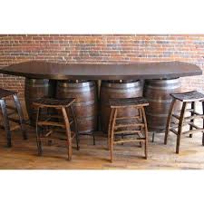 Wine Barrels Pub Table 10 Feet Long With Shelving Wine Barrel Bar Wine Barrel Furniture Barrel Furniture
