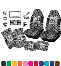 Monogrammed Damask Car Seat Covers Set Of Two Personalized Car Accessories Girly Car Seat Covers Girly Car Accessories