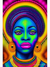 African poster woman travel poster by Omar Escalante