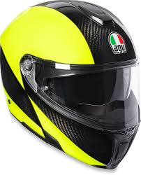 Details About Agv Sport Modular Carbon Motorcycle Helmet Hi Vis Yellow