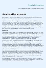 Gary informs the reader about the character's background; Gary Soto Like Mexicans Essay Example