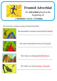 Super Grammar Fronted Adverbial Spag Writing Interventions Adverbial Phrases Learning Worksheets