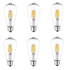 6 Pack Dc 12v Nostalgic Warm White 3000k 6watt Led Edison Filament St64 Light Bulb E26 E27 Medium Base Lamp Low Volta Cage Pendant Lamp Bulb Pendant Light Bulb
