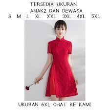 Kami spesialis pembuatan berbagai macam jenis kaos. Dress Gaun Cheongsam Merah Pesta Kondangan Nikah Imlek Tahun Baru Cina Sincia Brukat Brokat Milenial Shopee Indonesia